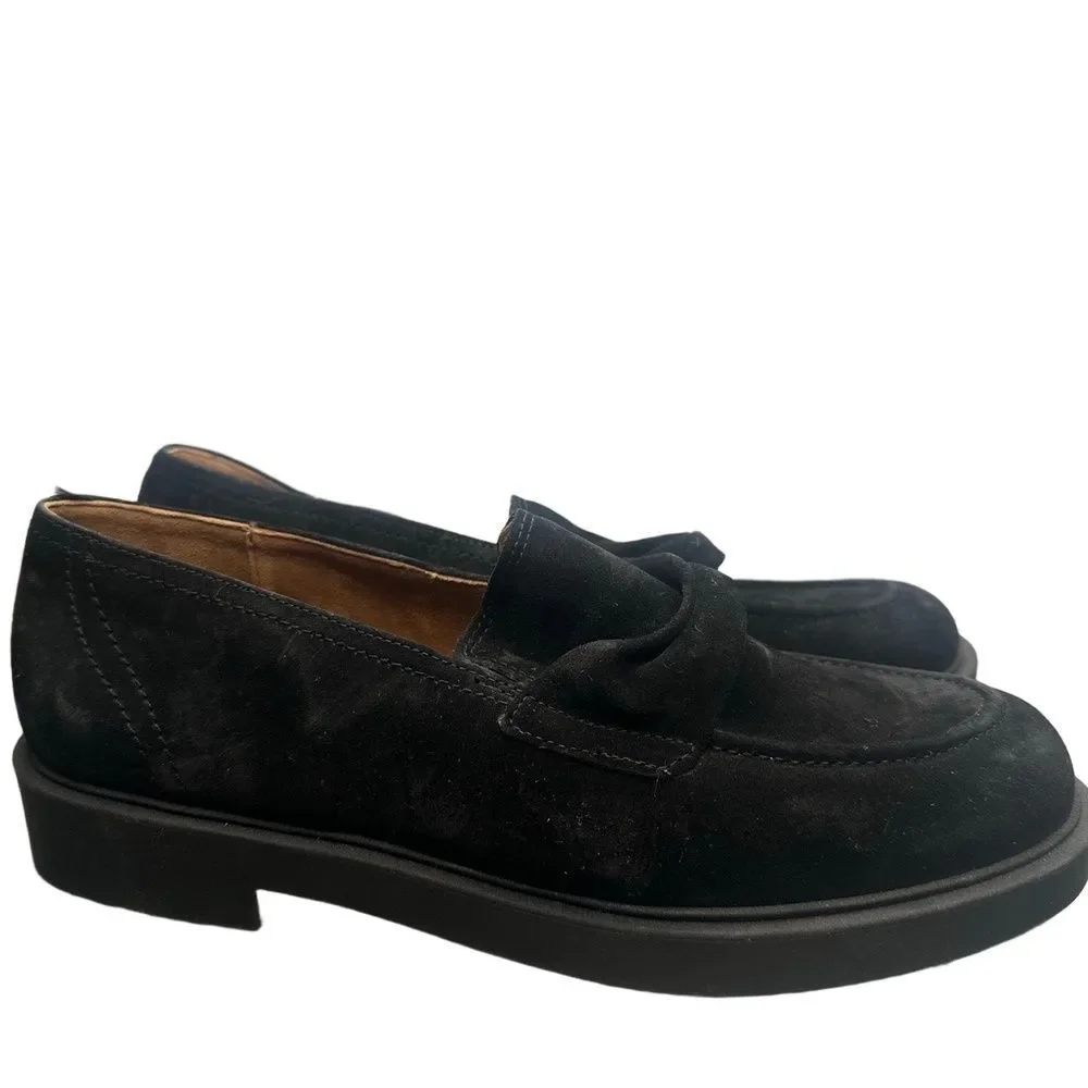Paul Green Womens Loafers US 9.5 Bow Slip On Minimalist Classic Chic Black Sadie